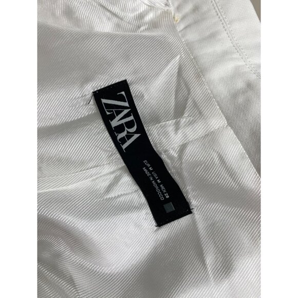 Zara White Double Breasted Belted Vest Coat Women size Medium Capsule Sleeveless - Picture 4 of 16